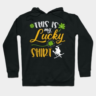 Skiing This is My Lucky Shirt St Patrick's Day Hoodie